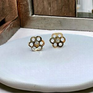 🌺14K Gold & GENUINE Diamond Earrings